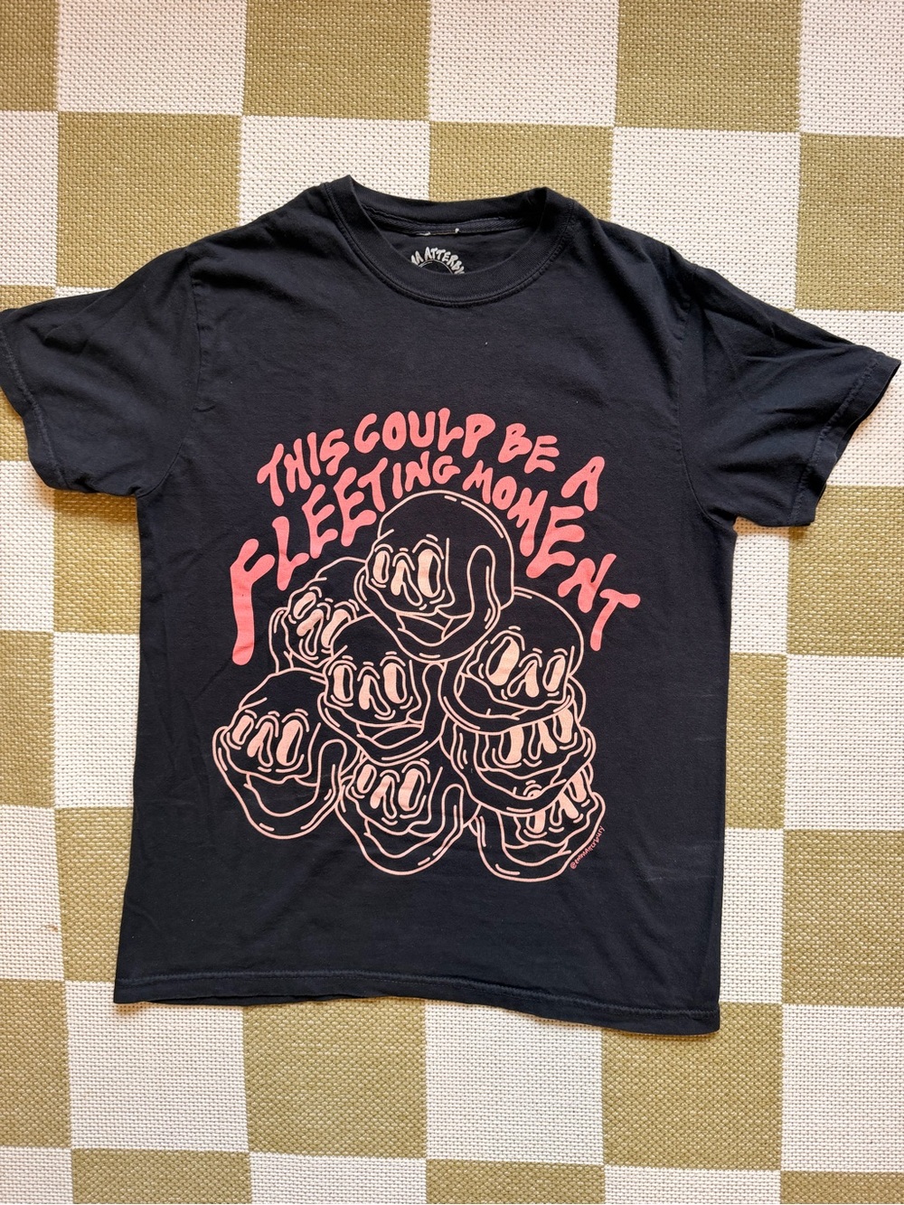 Black Kids Graphic Tee with Pink Print - Fleeting Moment